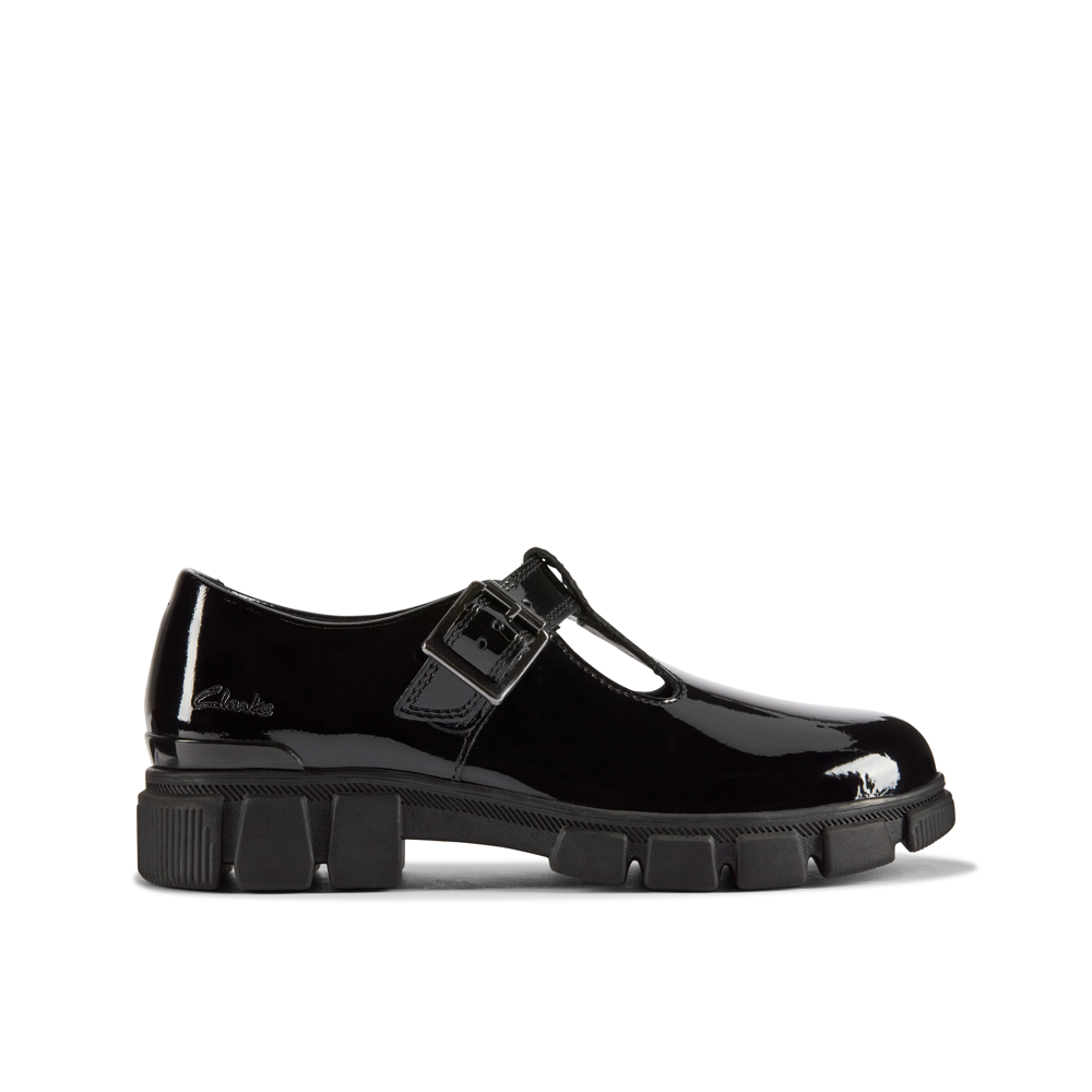 Clarks black patent shoes best sale