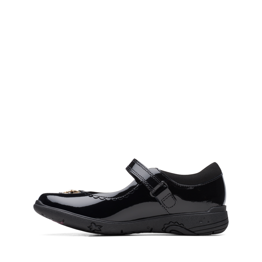 Clarks black on sale patent school shoes