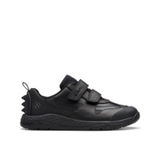 Clarks - Steggy2 Pace K - Black Leather - School Shoes