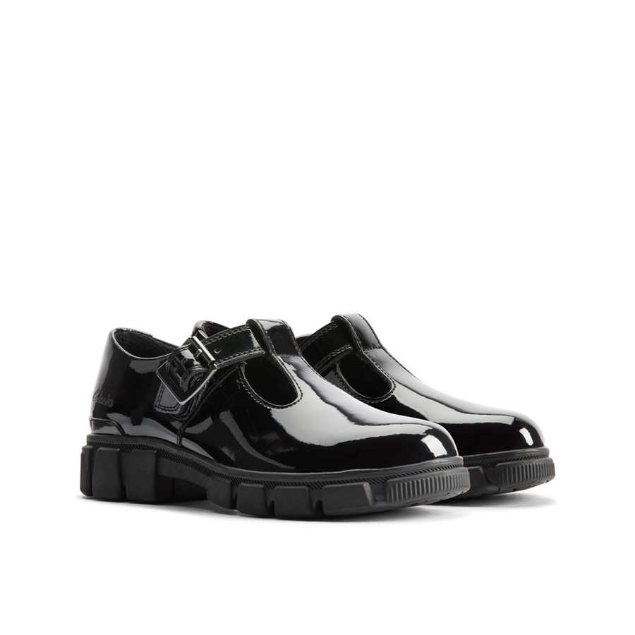 Clarks - Evyn Bar K. - Black Patent - School Shoes