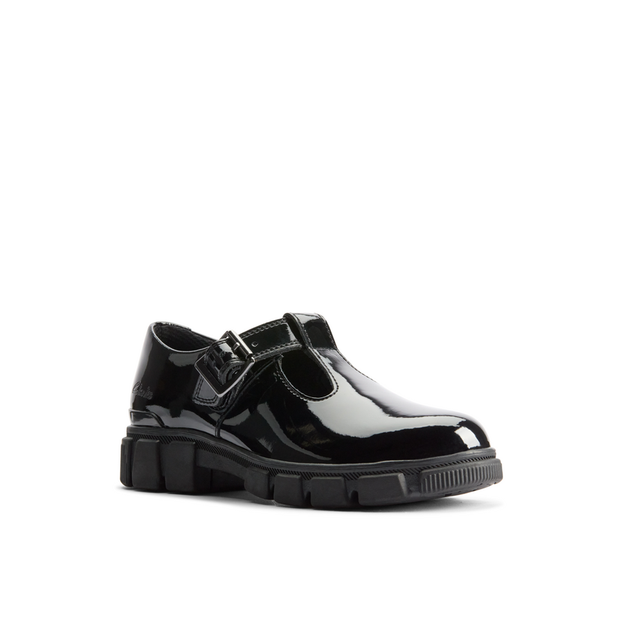 Clarks - Evyn Bar K. - Black Patent - School Shoes