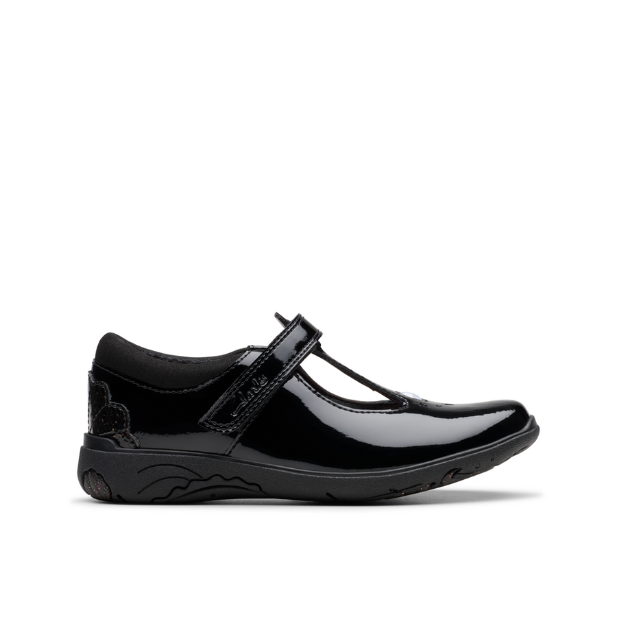 Clarks - Relda Gem K. - Black Patent - School Shoes