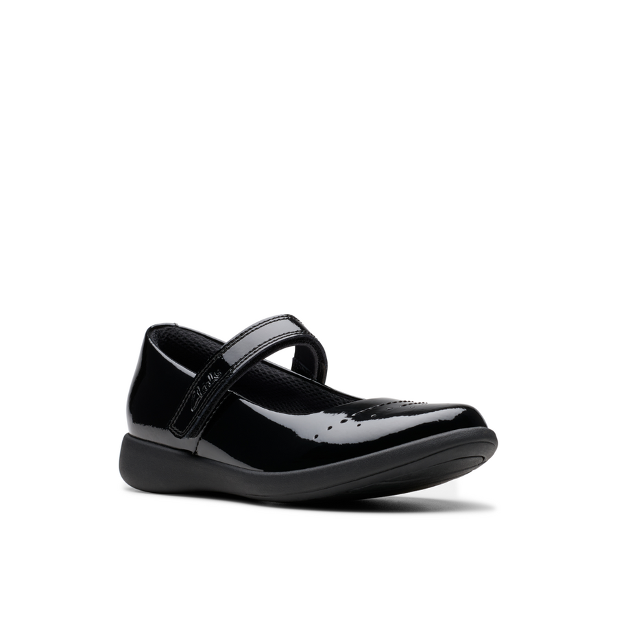 Clarks - Etch Gem K. - Black Patent - School Shoes