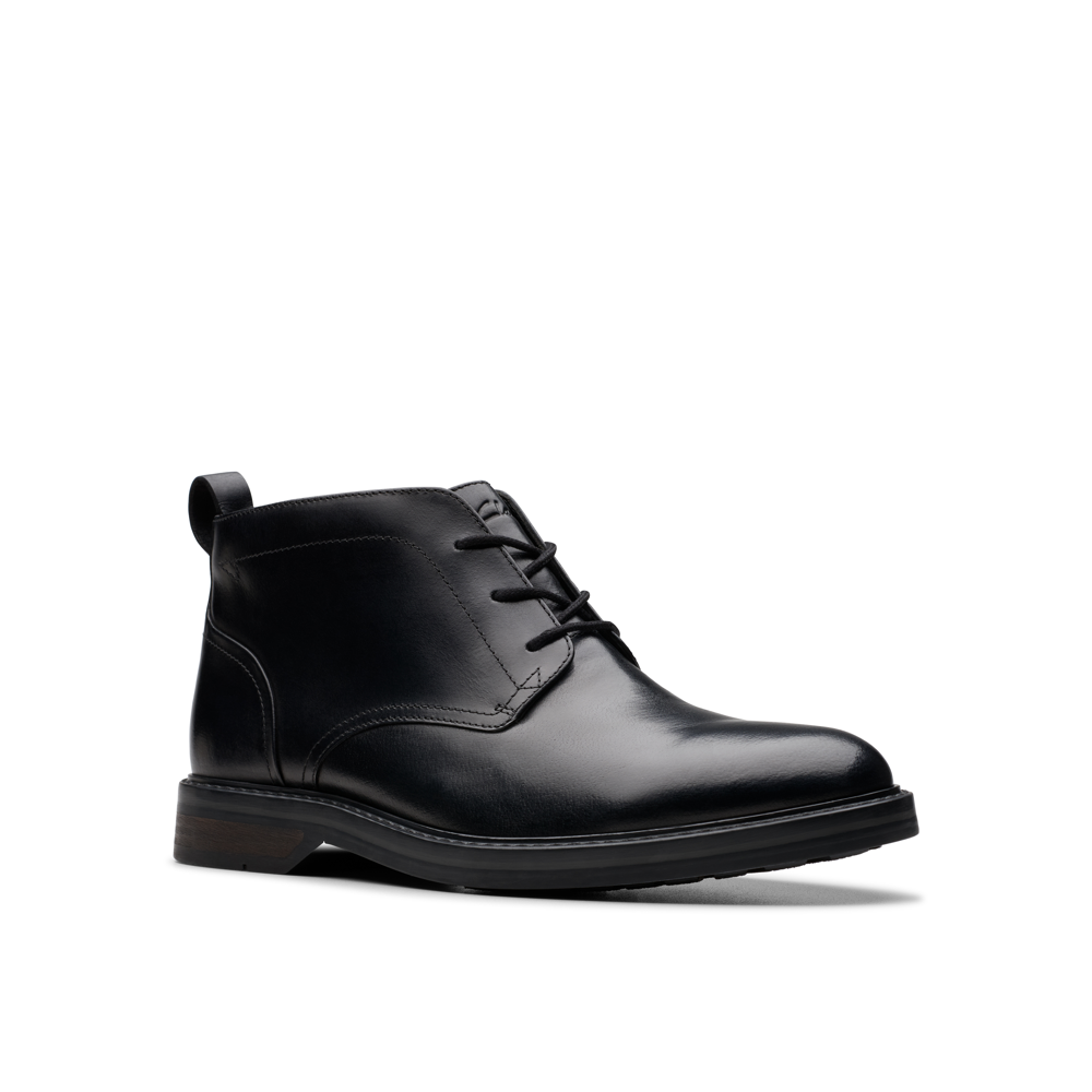 Clarks - Aldwin Chukka - Black Leather - Boots