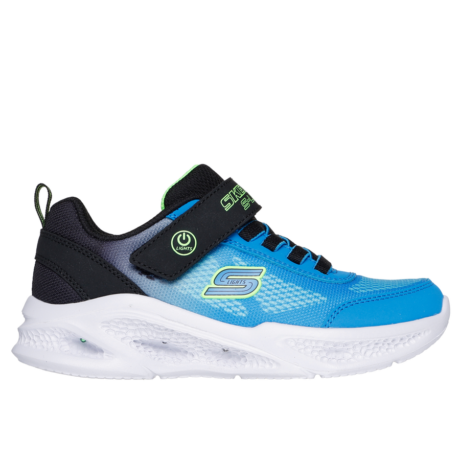 Skechers Meteor Lights Krendo Black Blue Trainers Robert Carder Shoes