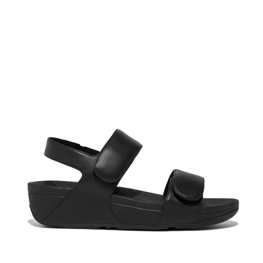 FitFlop Flip Leather TM All Black Sandal | Eneslow